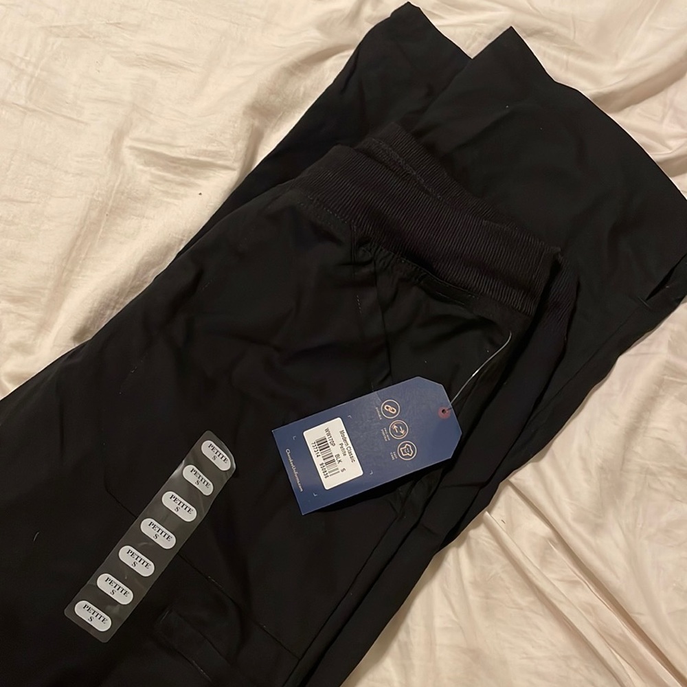 NWT Cherokee workwear professionals modern classic petite S black scrub pants